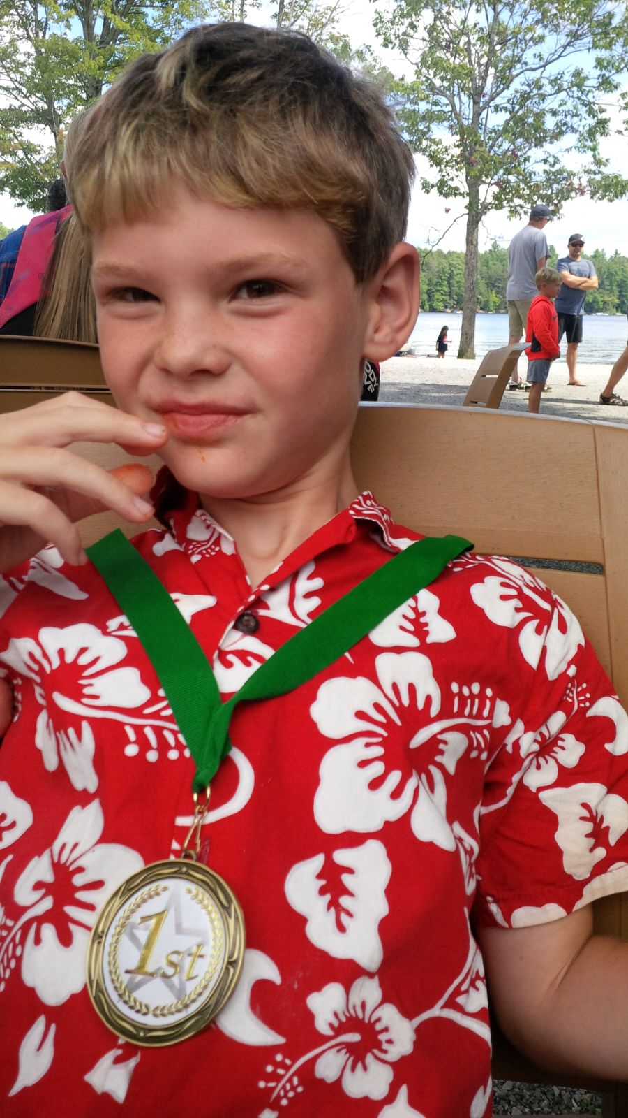 kid with medal