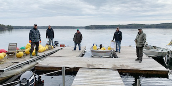 men on dock