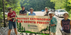 group with banner