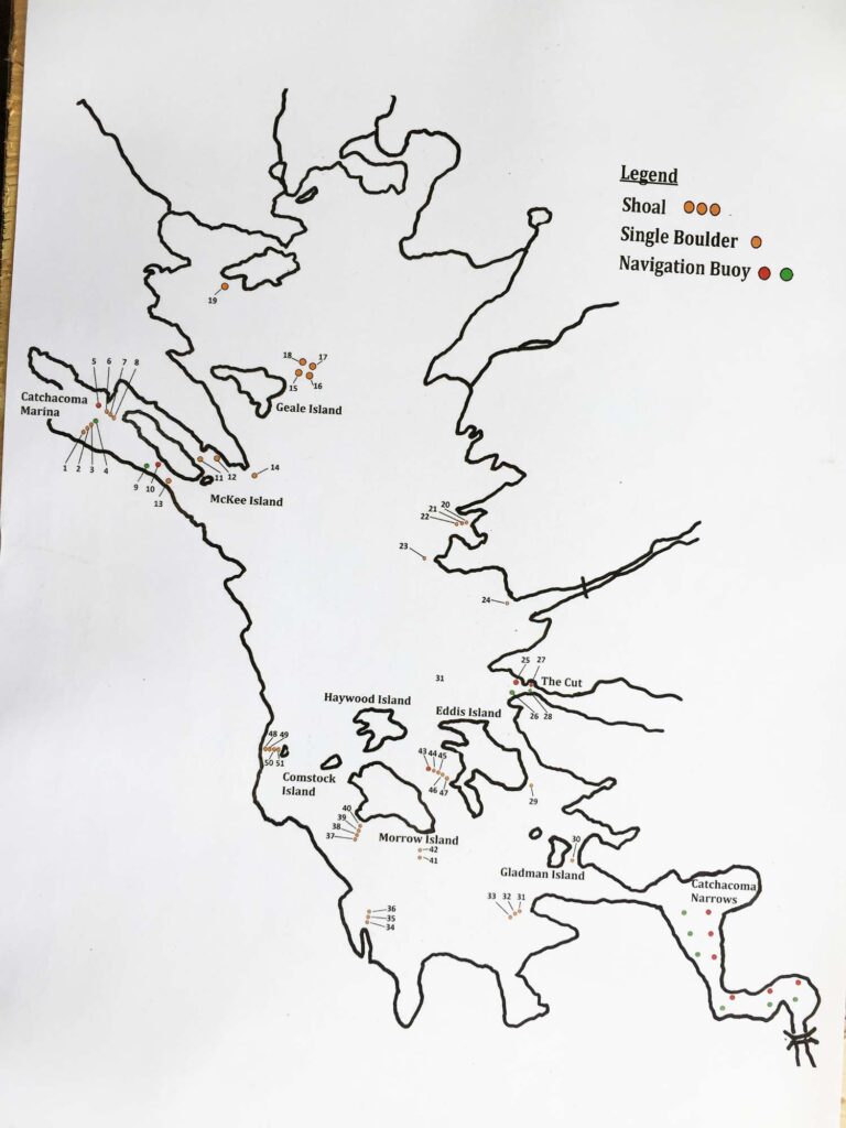 map of lake and buoys