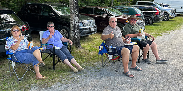 group in lawn chairs