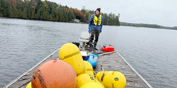 man on barge